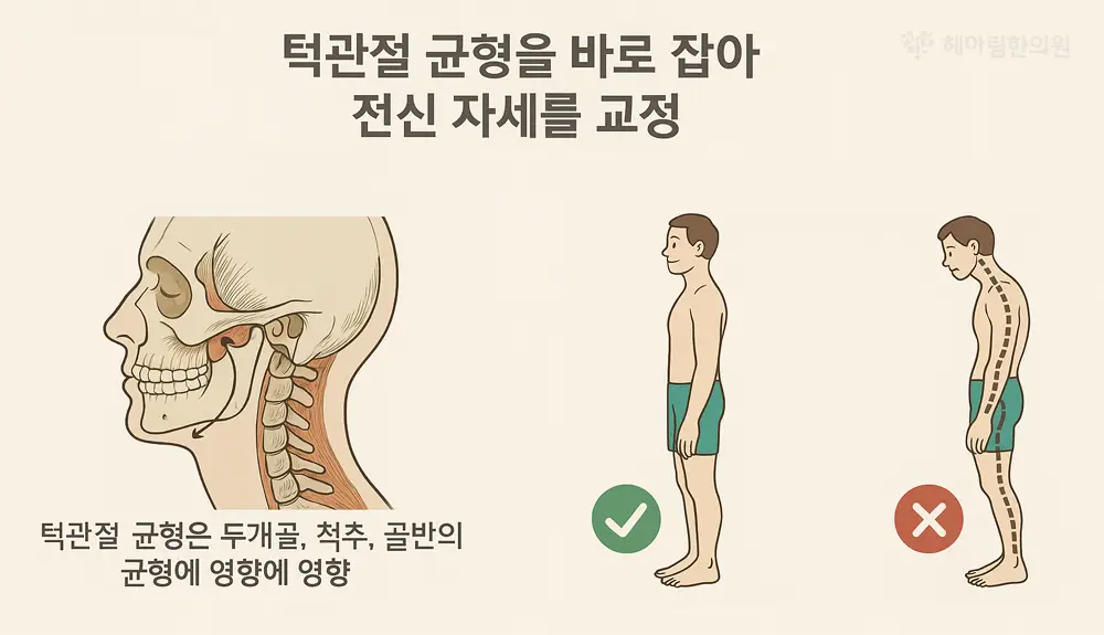 자세교정 원인 치료 - 턱관절 불균형